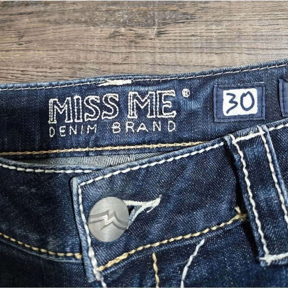 Miss Me JD1103B Bootcut Embellished Embroidered Y2K Jeans size 30